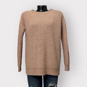5/$25 ⭐️ Forever 21 Womens Small Oversized Neutral Knit Sweater Fall Beige Pink